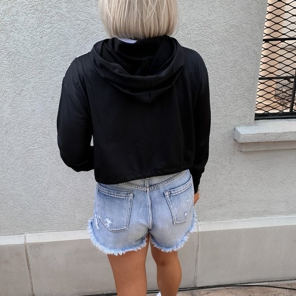 Athletic Cropped Color Block Hoodie Pullover - Size Large - Picture 5 of 6